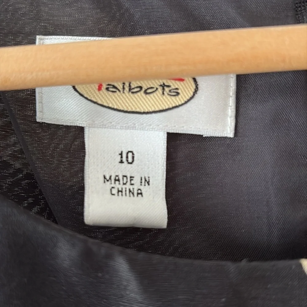 Talbots Linen Silk Polka Dot Sleeveless Dress 10 - Picture 5 of 9